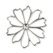 Light pendants flowers 40mm black  nickel tone x6