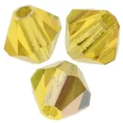 3mm Preciosa Crystal Bicones - MC Bead Rondell - Citrine AB x30