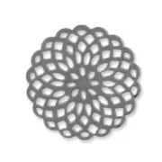 Light filigrees Rosette 45mm gunmetal tone x6