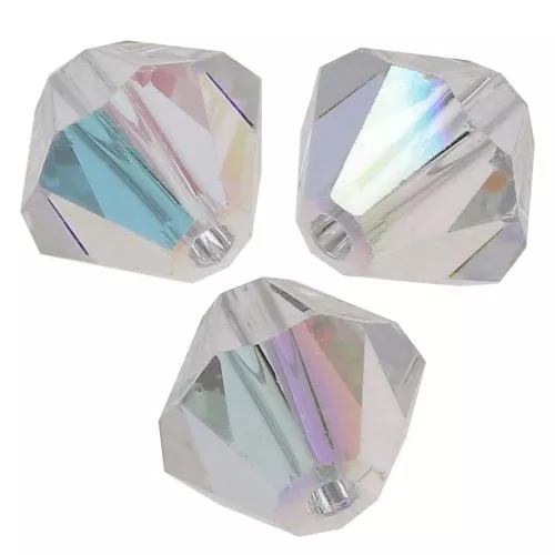 3mm Preciosa Crystal Bicones - MC Bead Rondell - Crystal AB x30