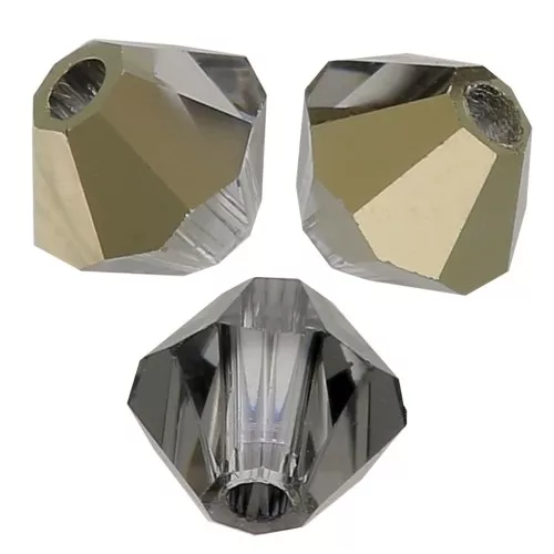 3mm Preciosa Crystal Bicones - MC Bead Rondell - Crystal Starlight Gold Half x30