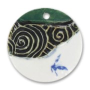 Ceramics Pendant 55mm Dark Green x1