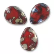 Flat drops 12x16mm Opaque Siam Picasso x6