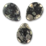 Flat drops 12x16mm Jet Picasso x6