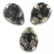 Flat drops 12x16mm Jet Picasso x6