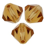 5mm Preciosa Crystal Bicones - MC Bead Rondell - Light Colorado Topaz x12|raw }}