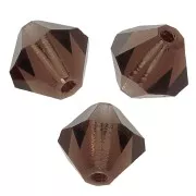 5mm Preciosa Crystal Bicones - MC Bead Rondell - Smoked Topaz x12