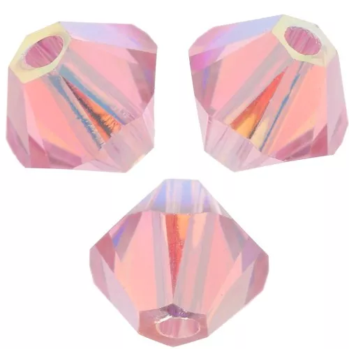 PureCrystal 5328 Crystal Bicones 4mm Light Rose AB2X x50