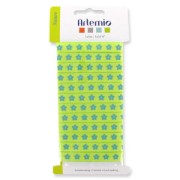 Ribbon Flower Turquoise on Green x 5m