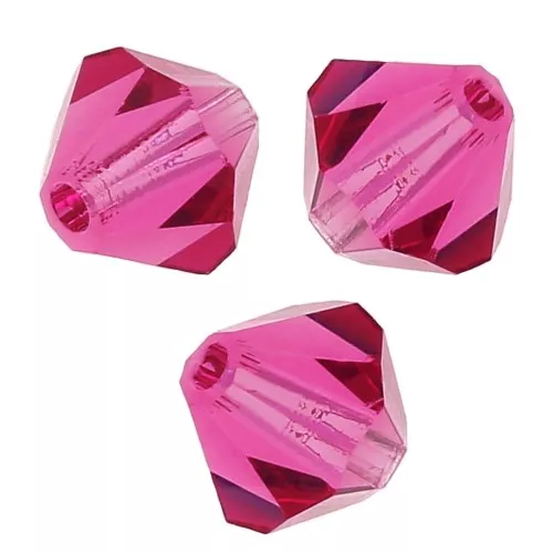 5mm Preciosa Crystal Bicones - MC Bead Rondell - Fuchsia x12