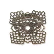 Filigreed squared base 22mm Bronze tone x1