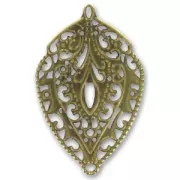 Light weight pendant leaf 56mm Bronze tone x1