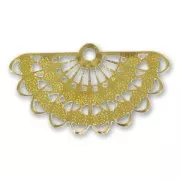 Light weight pendant Fan-shaped 22x38mm Gold tone x1
