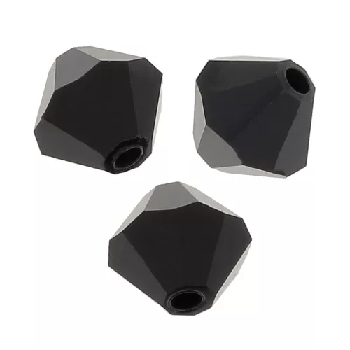 5mm Preciosa Crystal Bicones - MC Bead Rondell - Jet x12