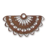 Light weight pendant Fan-shaped 22x38mm Old copper tone x1