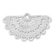 Light weight pendant Fan-shaped 22x38mm Silver tone x1|raw }}