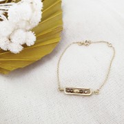 21x6mm Rounded Rectangle connector - 3 Micron Gold Plated x1