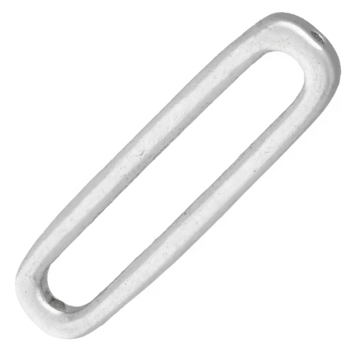 Rounded Rectangular Spacer, 20x6 mm - 925 Sterling Silver x1