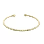 2.6x160mm Diamond effect bangle Bracelet - 3 Micron Gold Plated x1