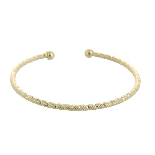 2.6x160mm Diamond effect bangle Bracelet - 3 Micron Gold Plated x1