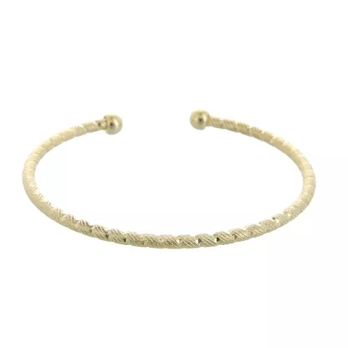 2.6x160mm Diamond effect bangle Bracelet - 3 Micron Gold Plated x1