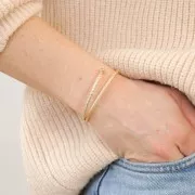 2.6x160mm Diamond effect bangle Bracelet - 3 Micron Gold Plated x1