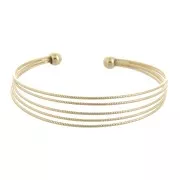 11.5x160mm 5 textured wires bracelet - 3 microns Gold plated x1