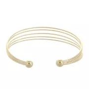 11.5x160mm 5 textured wires bracelet - 3 microns Gold plated x1