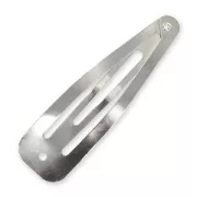 Iron Hair barrette 67mm Rhodium tone x1