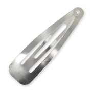 Iron Hair barrette 67mm Rhodium tone x1