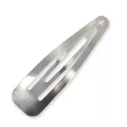 Iron Hair barrette 57mm Rhodium tone x1