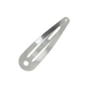 Iron Hair barrette 40mm Rhodium tone x1