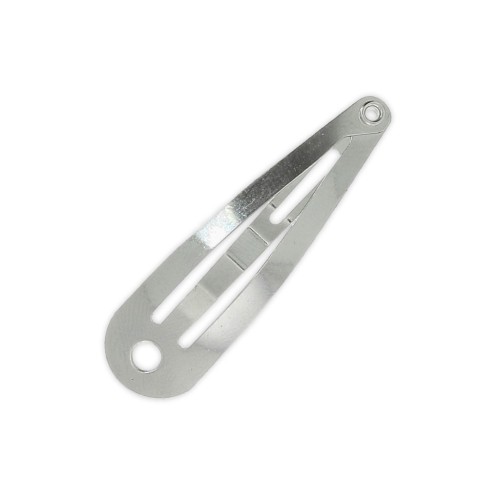 Iron Hair barrette 40mm Rhodium tone x1