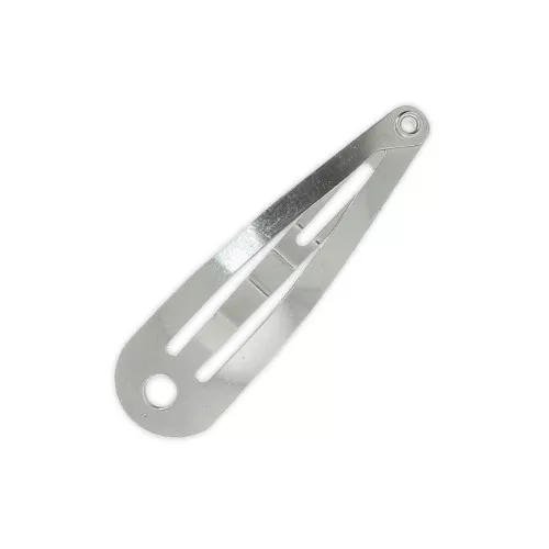 Iron Hair barrette 40mm Rhodium tone x1