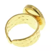 Adjustable hammered ring for 18x13 mm cabochon - Gold Tone x1