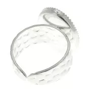 Adjustable hammered ring for 18x13 mm cabochon - Silver Tone x1