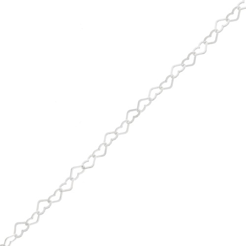 5.8mm 925 Sterling Silver Heart mesh Chain x50cm