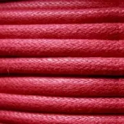 European cotton waxed cord 0.7mm Red x 3 m