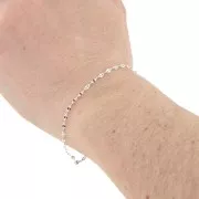 1.8mm Fancy mesh Chain - fine silver plating x50cm