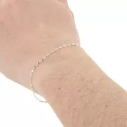 1.4mm Fancy mesh Chain - fine silver plating x50cm