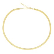 5mm Flat snake chain choker - Gold Tone x51cm|raw }}