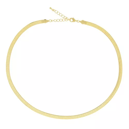 5mm Flat snake chain choker - Gold Tone x51cm