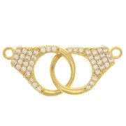 32x12mm Connector with Zircon - Gold Tone - Crystal x1|raw }}