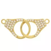 32x12mm Connector with Zircon - Gold Tone - Crystal x1