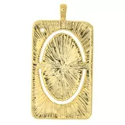 34x18mm Tarot card pendant - The world - with zirconium oxide - Gold - Crystal x1