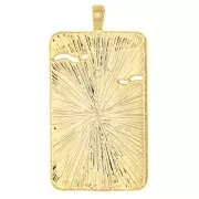 34x18mm Tarot card pendant - The Moon - with zirconium oxide - Gold - Crystal x1