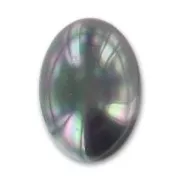 Pearly resin cabochon 18x13mm Iridescent black x1