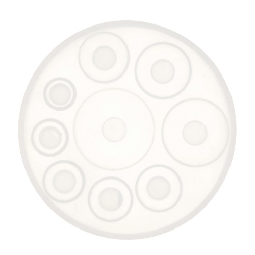 Silicone mould for making 8 to 28 mm round resin cabochons x1