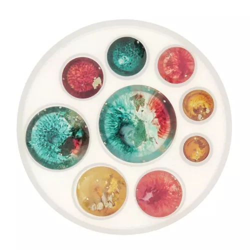 Silicone mould for making 8 to 28 mm round resin cabochons x1