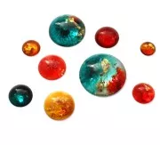 Silicone mould for making 8 to 28 mm round resin cabochons x1